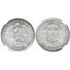 Image 1 : Santiago, Chile, 1 peso, 1873, encapsulated NGC MS 63, tied for finest known graded by NGC.