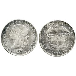 Medellin, Colombia, 1 peso, 1871.