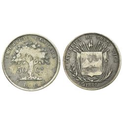 Costa Rica, 50 centavos, 1866/5GW.