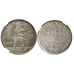 Brunswick-Wolfenbuttel (Duchy), German States, 24 mariengroschen ("wildman"), Anton Ulrich, 1707***,