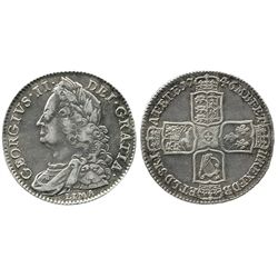 London, England, 1/2 crown, George II, 1746, with LIMA below bust as struck from silver captured fro