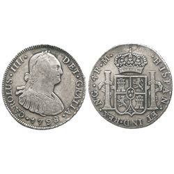 Guatemala, bust 4 reales, Charles IV, 1798M.