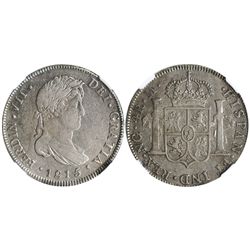 Guatemala, bust 4 reales, Ferdinand VII, 1815/4M, encapsulated XF 40.