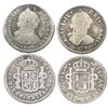 Image 1 : Lot of 2 Guatemala bust 1R: 1773P (Charles III) and 1790/89M (Charles IV transitional, ordinal IV).