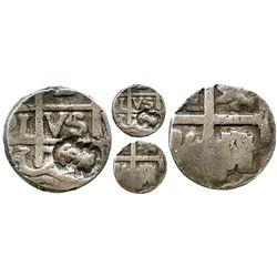Le Cap, Haiti (under France), 1/2 escalin, anchor countermark (Type I, 1781) on a cut-down Lima, Per