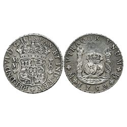 Mexico City, Mexico, pillar 8 reales, Ferdinand VI, 1759MM.