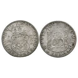 Mexico City, Mexico, pillar 8 reales, Charles III, 1770FM.