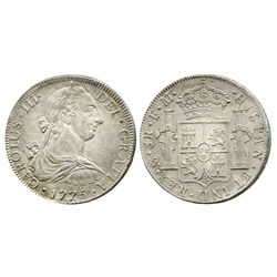Mexico City, Mexico, bust 8 reales, Charles III, 1775FM.