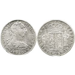 Mexico City, Mexico, bust 8 reales, Charles III, 1780FF.