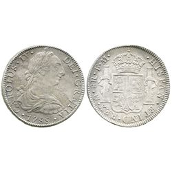 Mexico City, Mexico, bust 8 reales, Charles IV transitional (bust of Charles III, ordinal IV), 1789F