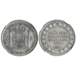 Mexico City, Mexico, 8-reales proclamation medal, Charles IV, 1789, encapsulated NGC MS-61 (rare gra