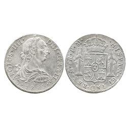 Mexico City, Mexico, bust 8 reales, Charles IV transitional (bust of Charles III, ordinal IIII), 179