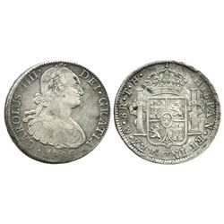 Mexico City, Mexico, bust 8 reales, Charles IV, 1805TH (narrow date).