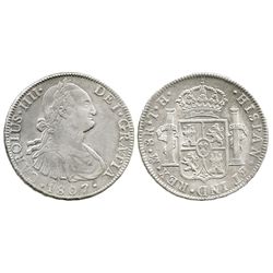 Mexico City, Mexico, bust 8 reales, Charles IV, 1807TH.