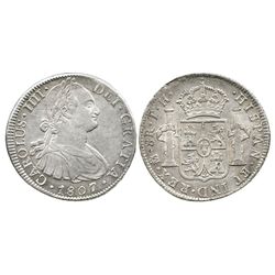 Mexico City, Mexico, bust 8 reales, Charles IV, 1807TH.