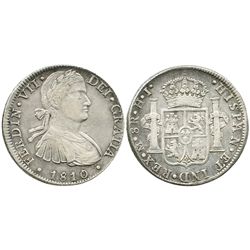 Mexico City, Mexico, bust 8 reales, Ferdinand VII transitional (armored bust), 1810HJ.