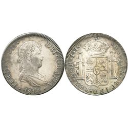 Mexico City, Mexico, bust 8 reales, Ferdinand VII, 1814JJ.