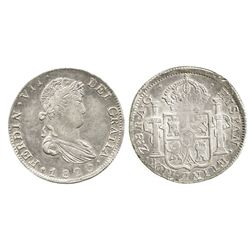 Zacatecas, Mexico, bust 8 reales, Ferdinand VII, 1820AG.