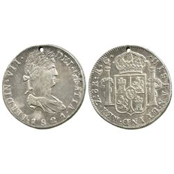Zacatecas, Mexico, bust 8 reales, Ferdinand VII, 1821RG.