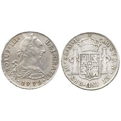 Lima, Peru, bust 8 reales, Charles III, 1779MJ.