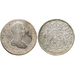 Lima, Peru, bust 8 reales, Ferdinand VII, 1811JP.