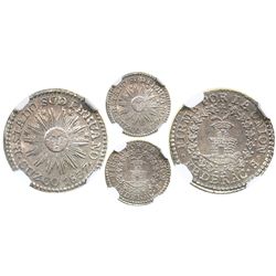 Cuzco, South Peru, 1/2 real, 1837B, encapsulated NGC MS 65, second finest known specimen graded by N