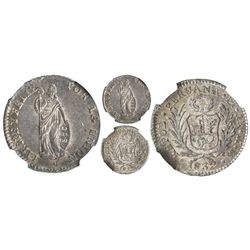 Lima, Peru, 1 real, 1832MM, encapsulated NGC MS 62, finest (and only) known specimen graded by NGC.