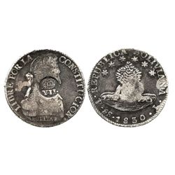 Philippines (under Spain), 8 reales, Isabel II, crowned "Y.II." countermark (1834) on a Potosi, Boli