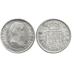 Cadiz, Spain, bust 4 reales, Ferdinand VII, 1812CJ, narrow bust.