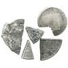 Image 1 : Lot of 5 cut pieces of Spanish and Spanish colonial coins, as follows: half of a Spain cob 8R of the