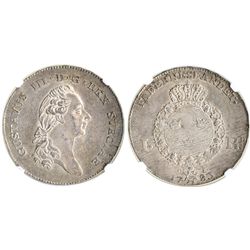 Sweden, riksdaler, Gustaf III, 1783OL, encapsulated NGC AU 58, finest (and only) known specimen grad