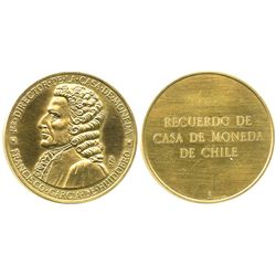 Santiago, Chile, gold medal, first mint director Garcia de Huidobro (1940s).