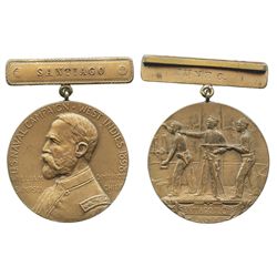 Santiago, Cuba, bronze medal with bar at top, 1898, U.S. Naval Campaign West Indies (Spanish America