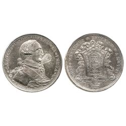 Veracruz, Mexico, silver proclamation medal, Charles IV, 1789.