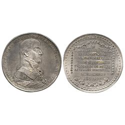 Parras, Mexico, silver proclamation medal, Ferdinand VII, 1809.