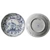 Image 1 : Chinese blue-on-white porcelain saucer, Kangxi period, peacock design.