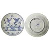 Image 1 : Chinese blue-on-white porcelain saucer, Kangxi period, fence-and-flowers design.