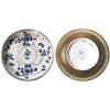 Image 1 : Chinese blue-on-white porcelain saucer, Kangxi period, floral design.