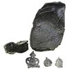 Image 1 : Lot of miscellaneous artifacts: ornate  lead decoration; two small lead seals; and two pieces of sho