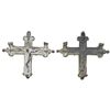 Image 1 : Small but ornate brass cross with white encrustation.