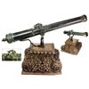 Image 1 : Bronze signal cannon with "sea dog" lifting handles, probably British, 1600s, with ornate mahogany s