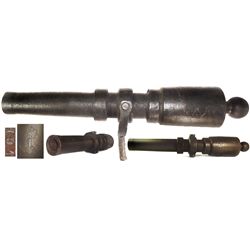 Iron swivel deck-cannon, US or French naval, mid-1800s.