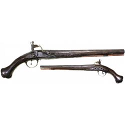 Ornate flintlock pistol, European, ca. 1750s.