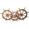 Image 1 : Lot of 3 large, wood ships' wheels, probably late 1800s to early 1900s.