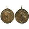 Image 1 : Bronze religious medallion of the virgin Santa Rosa de Lima, ca. 1720s.