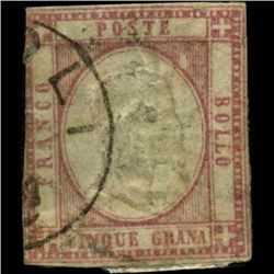 1861 Scarce Italy Neapolitan 2g Stamp (STM-1162)