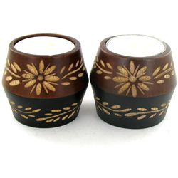 Mango Wood Candle Holder Pair (DEC-761)