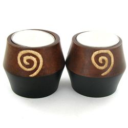 Mango Wood Candle Holder Pair (DEC-762)