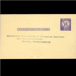 1958 US Unused Addressed Postal Card (STM-2211)