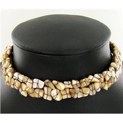 Crocheted Shell Choker Necklace (JEW-4315)